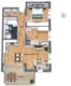 VERKAUFT: Drei-Zimmer-Wohnung im ersten Obergeschoss mit großzügigem, überdachtem Südbalkon - Grundriss W3